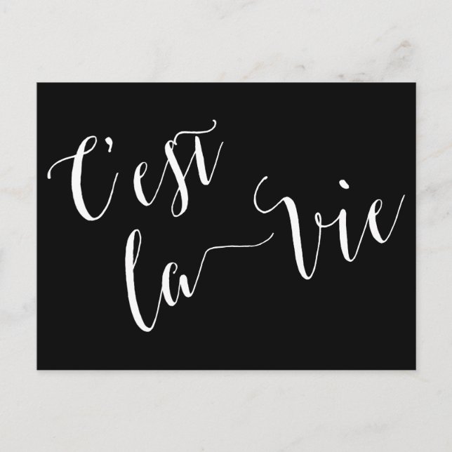 Carte Postale C'est la Vie Calligraphie française (Devant)