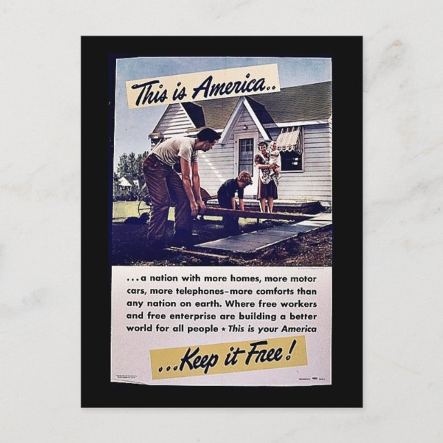 Carte Postale C'est l'Amérique la maintiennent libre ! (Devant)