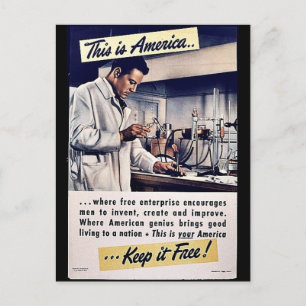 Carte Postale C'Est L'Amérique Qui La Garde Libre !