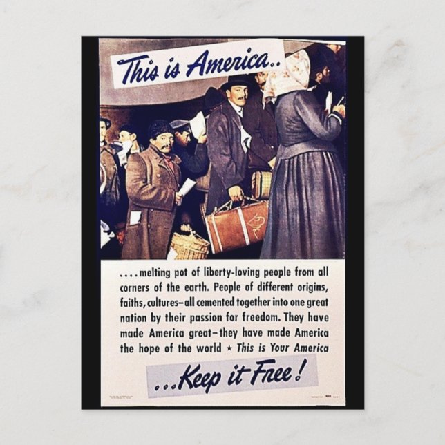 Carte Postale C'Est L'Amérique Qui La Garde Libre ! (Devant)