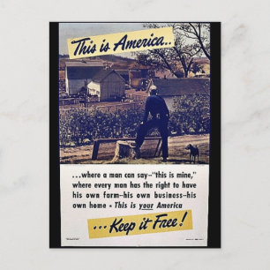 Carte Postale C'Est L'Amérique Qui La Garde Libre !