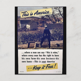 Carte Postale C'Est L'Amérique Qui La Garde Libre !