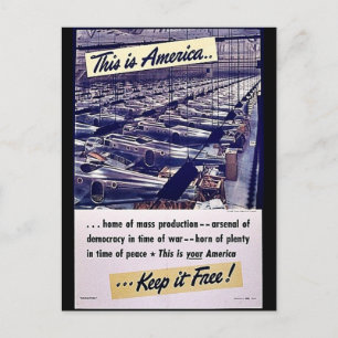 Carte Postale C'Est L'Amérique Qui La Garde Libre !