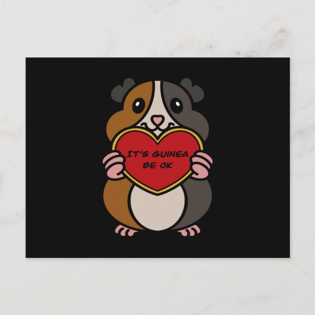 Carte Postale C'est le Coeur de Coeur de Cochon de Guinée. | Coc (Devant)
