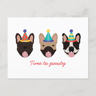Carte Postale C'est l'heure de faire la fête Chapeaux de fête po