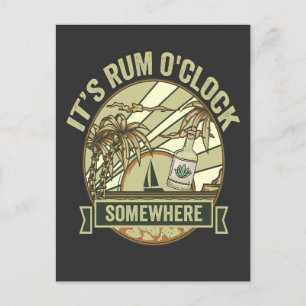 Carte Postale C'est l'heure du rhum quelque part Drôle de vacanc