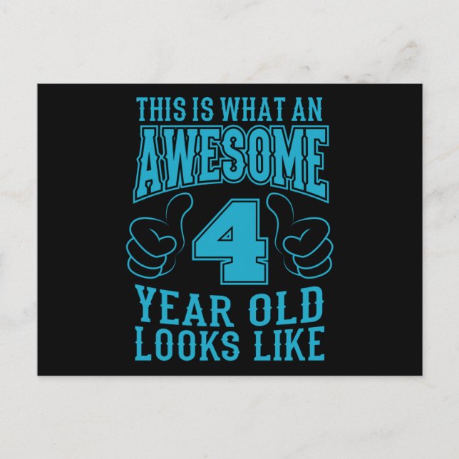 Carte Postale C'EST QUOI UN ANNIVERSAIRE DE 4 ANS INCROYABLE 4e  (Devant)