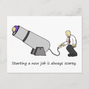 Carte Postale C'est Scarey Commencer un nouvel emploi Circus Can
