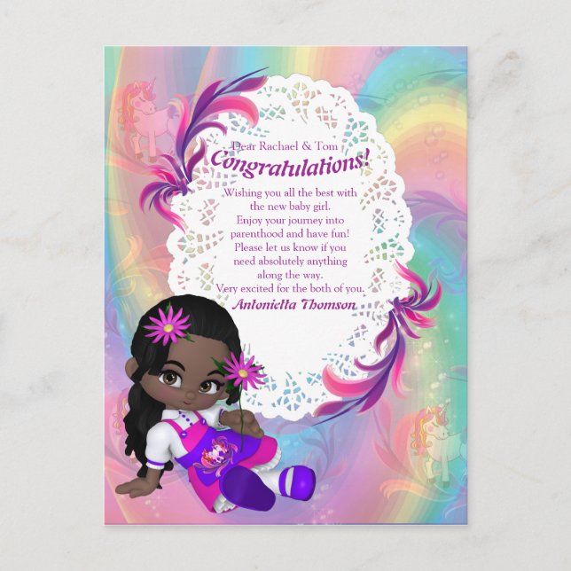 Carte Postale C'est une fille - une crotte (Devant)