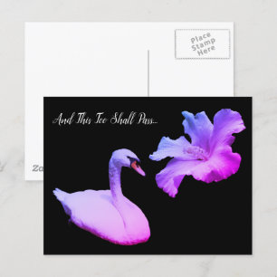 Carte Postale Cette aussi doit passer Swan Color Inspirational  