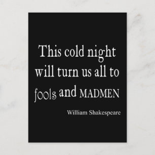 Carte Postale Cette citation de Cold Night Fools et Madmen Shake
