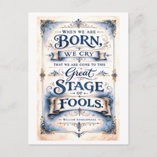 Carte Postale "Cette grande scène de fous" Shakespeare