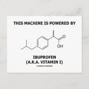 Carte Postale Cette Machine Est Alimentée Par Ibuprofène (Vitami