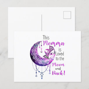 Carte Postale Cette Momma est aimée à la lune et à l'arrière
