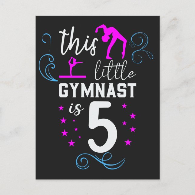 Carte Postale Cette Petite Gymnaste Est 5 Filles Anniversaire (Devant)