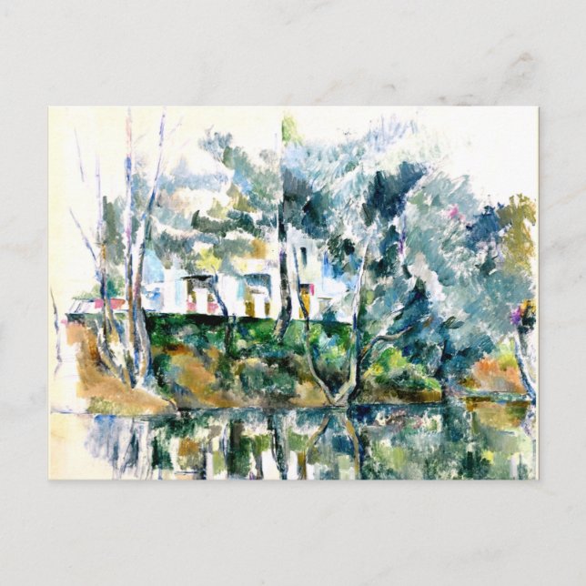 Carte Postale Cezanne - Arbres et Maisons de l'Eure (Devant)