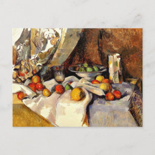 Carte Postale Cezanne - Still Life Post, Bottle, Cup and Fruit