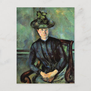 Carte Postale Cezanne - Une femme dans un Casquette vert