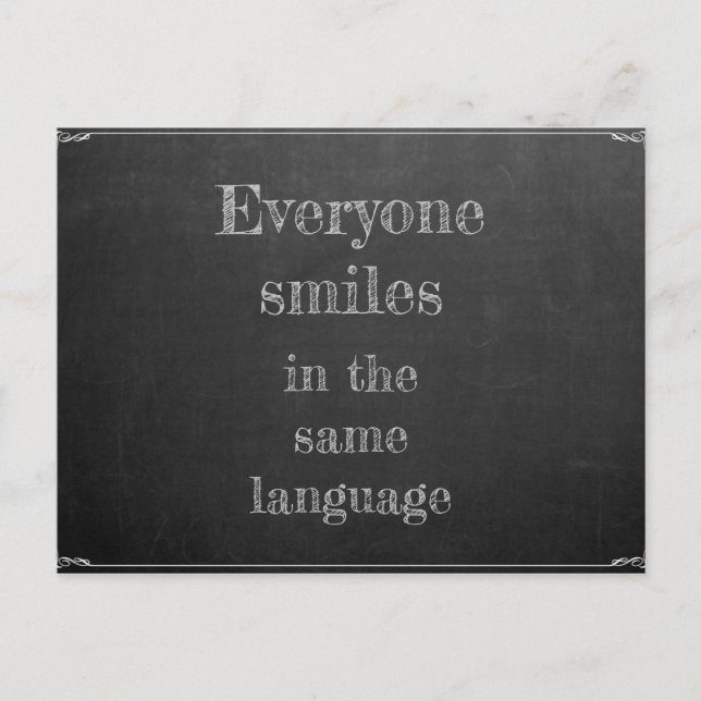 Carte Postale Chacun sourit dans la même langue (Devant)