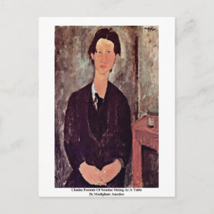 Carte Postale Chaiim Portrait De Soutine Assis À Une Table