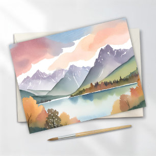 Carte Postale Chaîne de montagnes   Paysage aquarelle de la natu