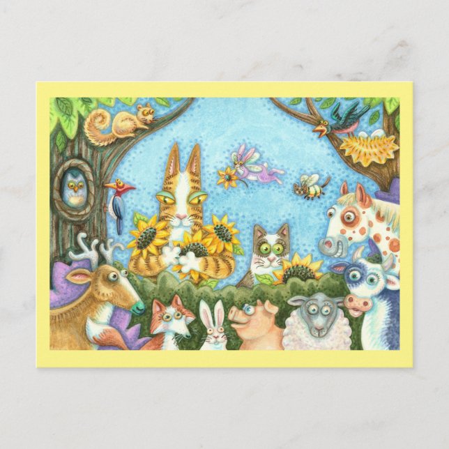 CARTE POSTALE CHAÎNES N'FITZ ET MENAGERIE D'AMIS, AMUSANT (Devant)