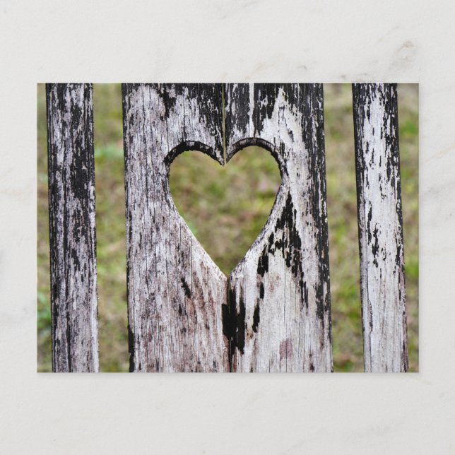Carte Postale Chaise en bois sculpté du coeur Retour (Devant)