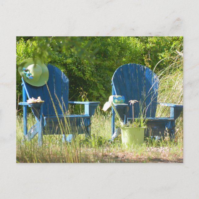 Carte Postale Chaises de pelouse Adirondack (Devant)