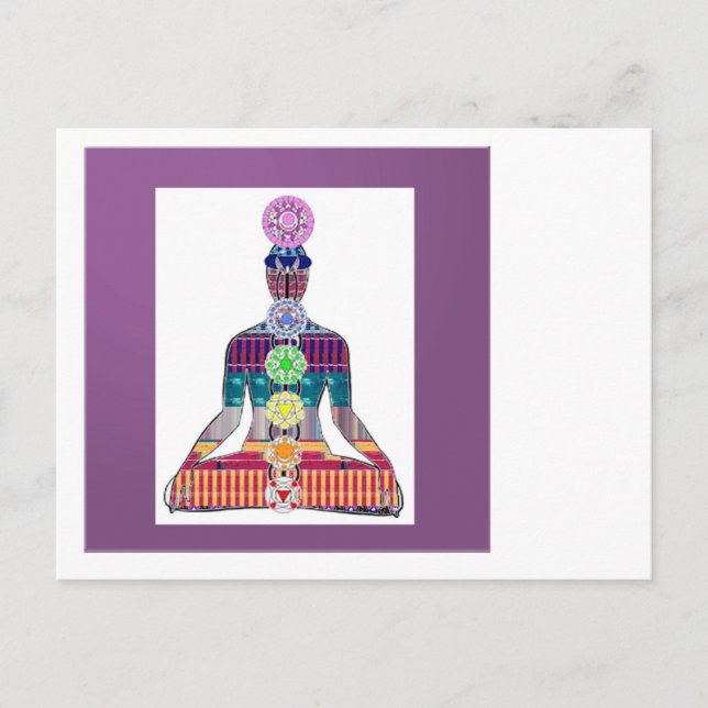 Carte Postale Chakra Système Yoga Méditation Bien-Être NVN656 (Devant)