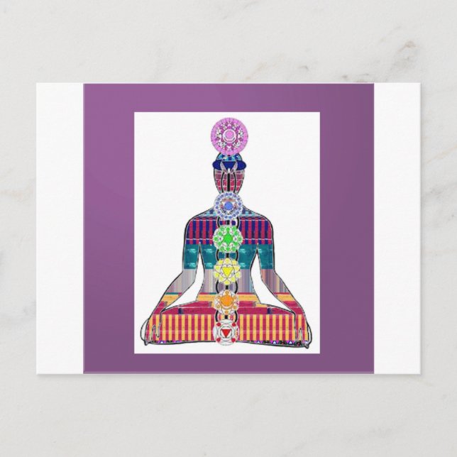 Carte Postale Chakra Système Yoga Méditation Bien-Être NVN656 (Devant)