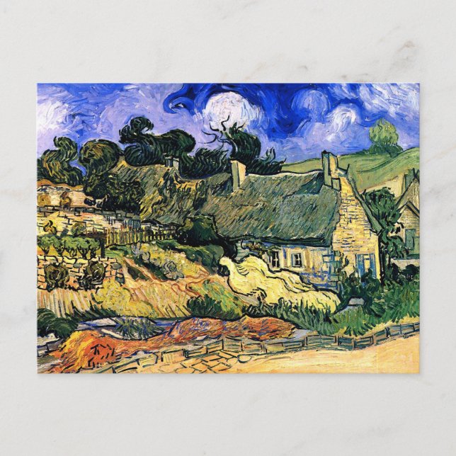 Carte Postale Chalets à Cordeville Van Gogh Art (Devant)