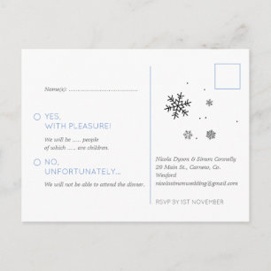 Carte Postale Chaleureux Ski Cosy Mariage d'hiver Beanies et Mit