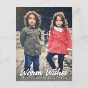 Carte Postale Chaleureux Wings White Script Vertical Holiday Pho