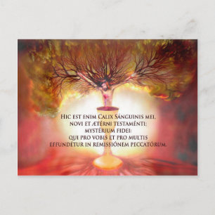 Carte Postale Chalice du Christ avec Poème : L'Heure Sainte