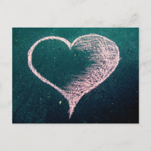 Carte Postale Chalk Heart Love