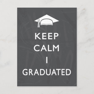 Carte Postale Chalkboard Keep Calm Graduation Thank You