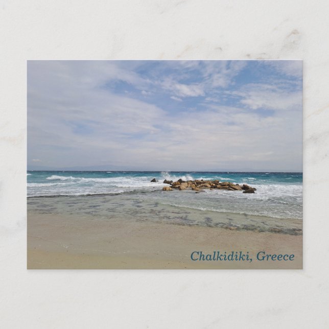 Carte Postale Chalkidique, plage et mer de Grèce (Devant)
