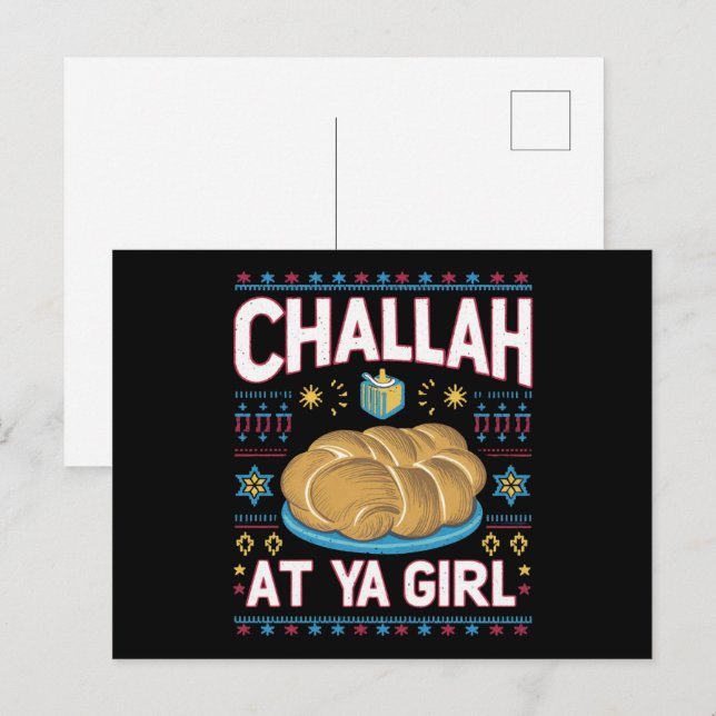 Carte Postale Challah Sur Ya Girl Funny Hanoukka Food Chanukah (Devant / Derrière)
