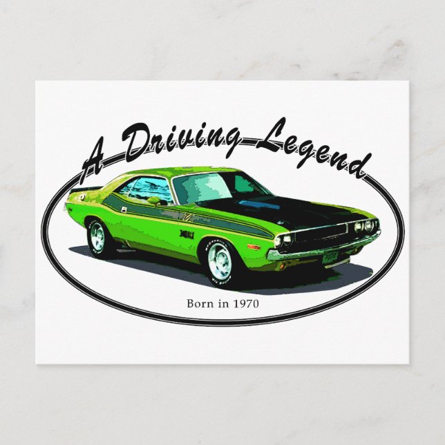 Carte Postale challenger Dodge 1970 (Devant)