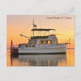 Carte Postale Chalutier Grand Banks au coucher du soleil, 42' Cl