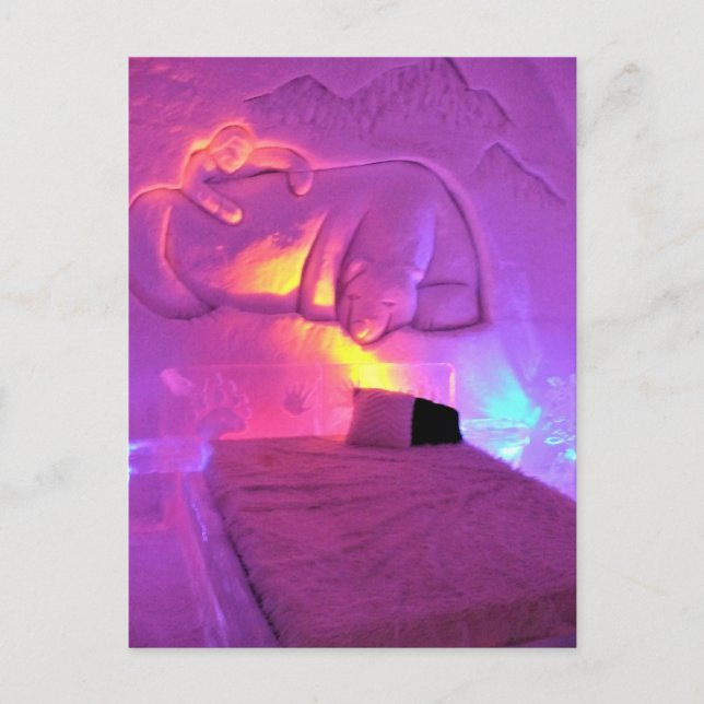 Carte Postale Chambre de l'ours polaire à l'Hôtel de Glace, Québ (Devant)