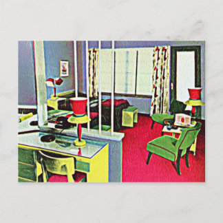 Carte Postale Chambre d'hôtel Retro
