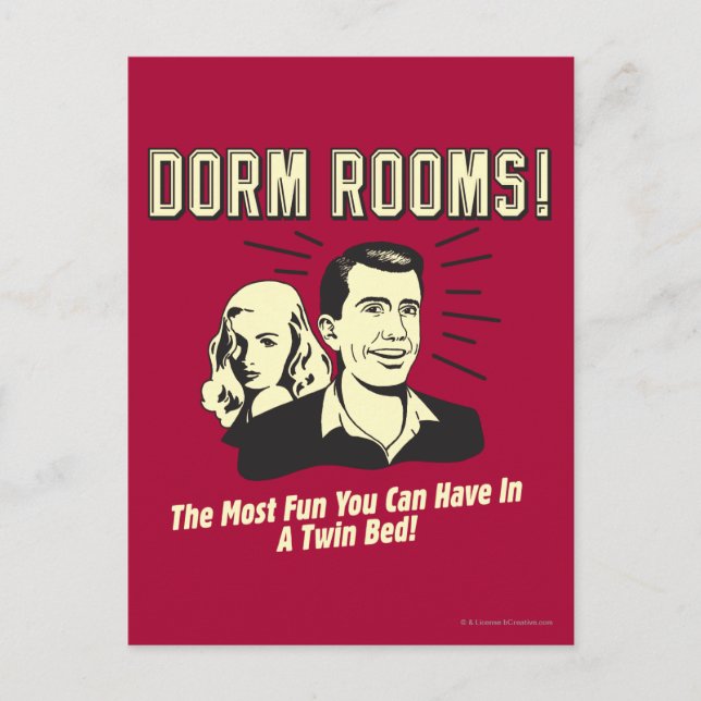 Carte Postale Chambre Dorm : Lit Twin Le Plus Amusant (Devant)