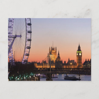 Carte Postale Chambres du Parlement et le London Eye