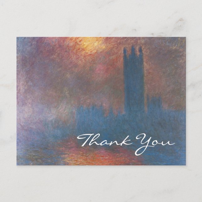 Carte Postale Chambres du Parlement, Londres par Monet, Merci (Devant)