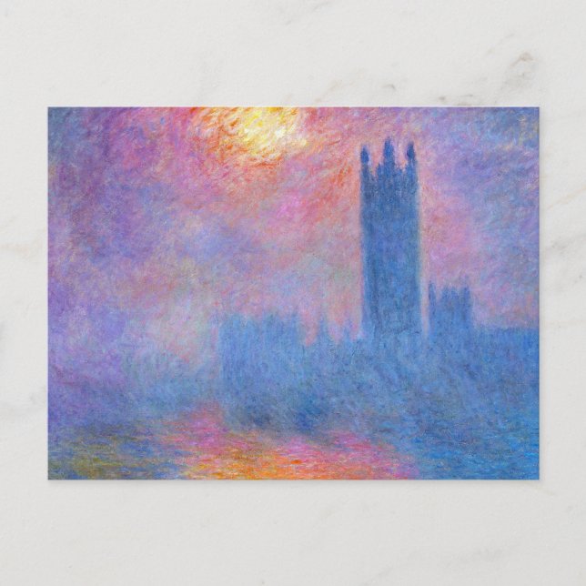 Carte Postale Chambres du Parlement, Londres, Sun Breaking Throu (Devant)