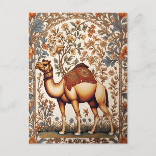 Carte Postale Chameau Élégant William Morris Fleur Inspirée