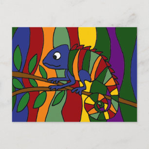 Carte Postale Chameleon coloré Abstrait