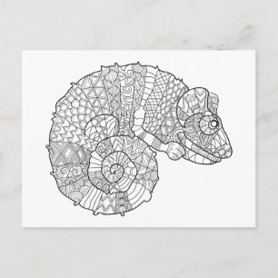 Carte Postale Chameleon Zendoodle