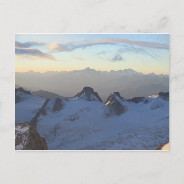 Carte Postale Chamonix au lever du soleil des Alpes (Devant)